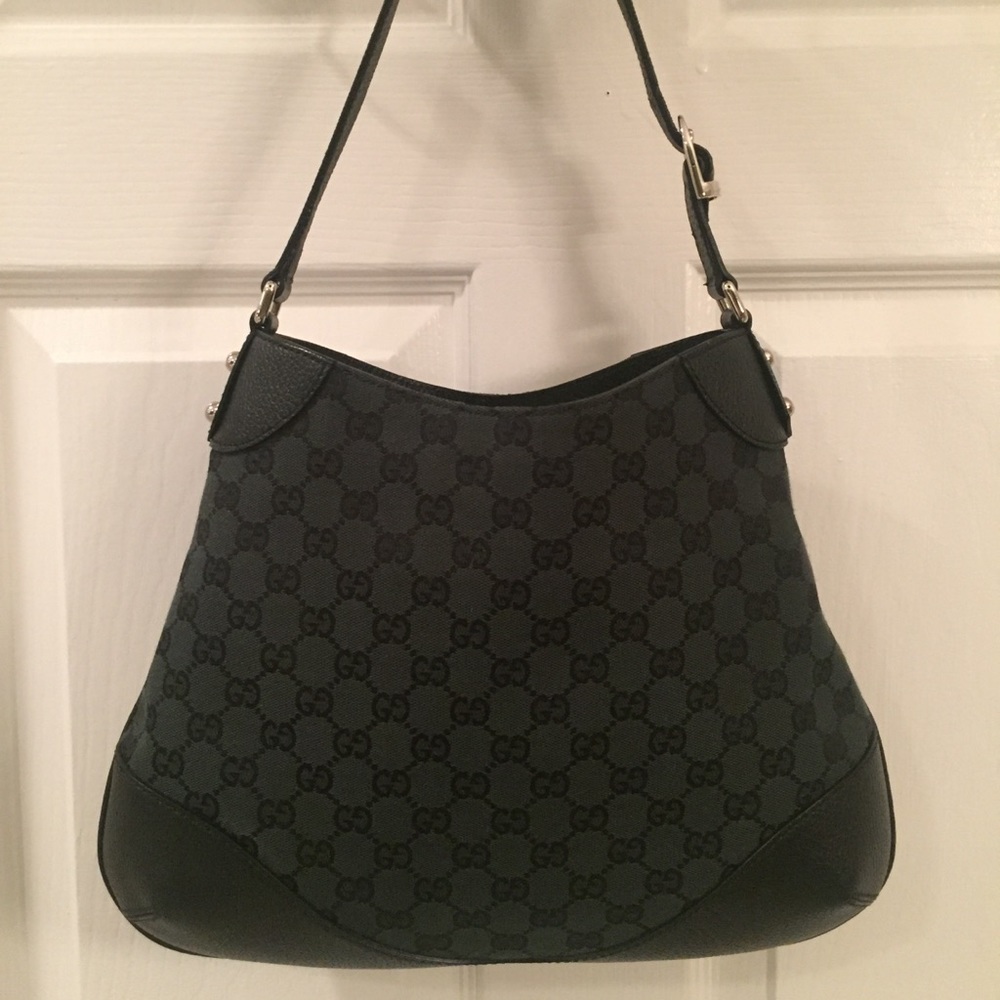 Gucci monogram canvas hobo bag